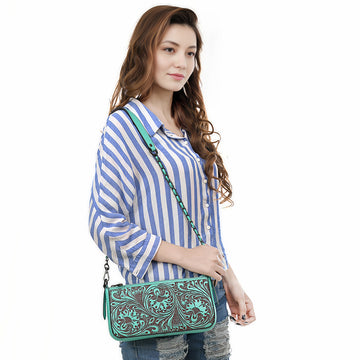 American Darling Small Crossbody Beautifully Hand Tooled Genuine Leather Women Bag Western Handbag Purse |